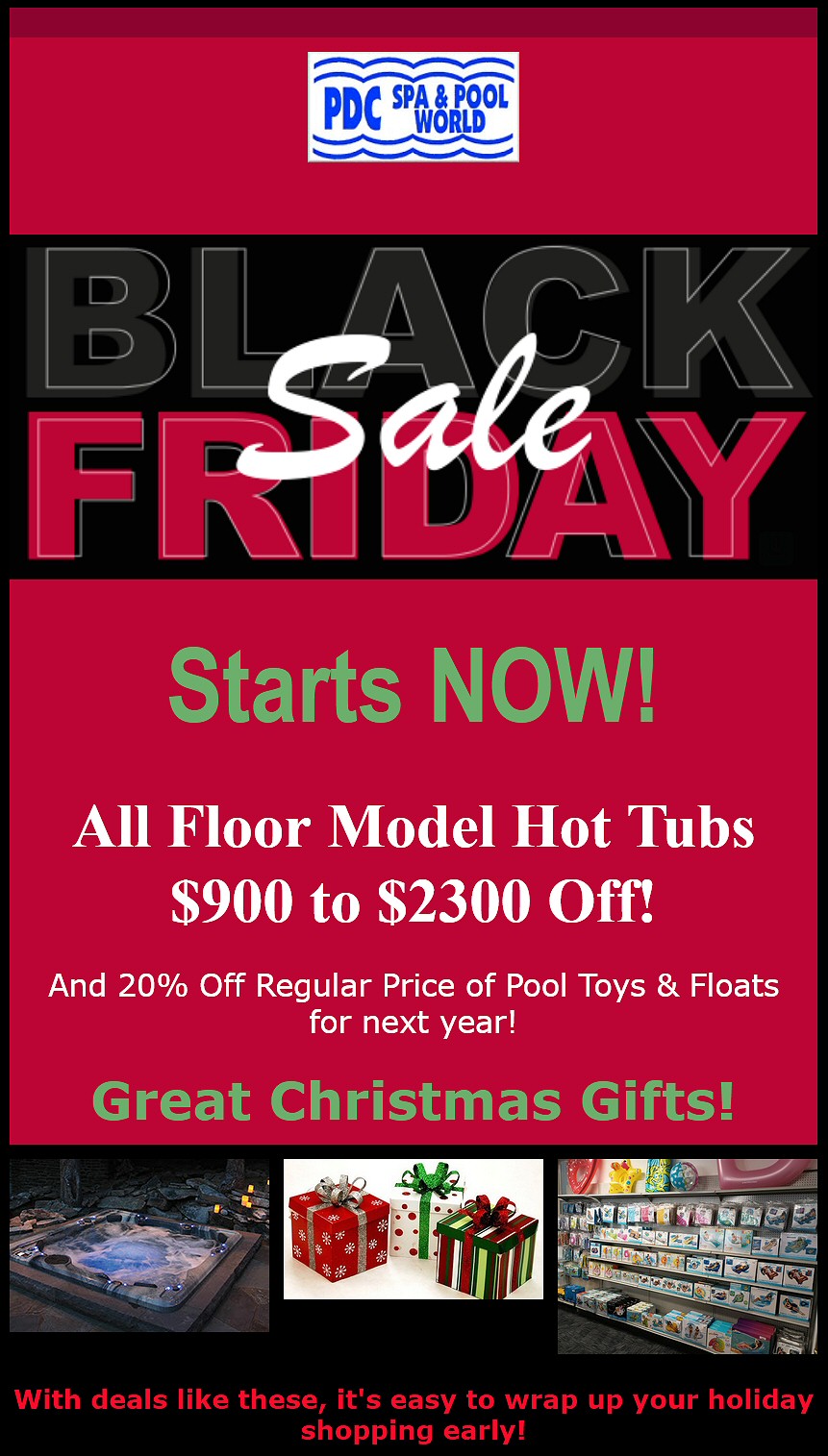 Hot Tubs Black Friday Sale PDC Spa Pool World Lehighton PA